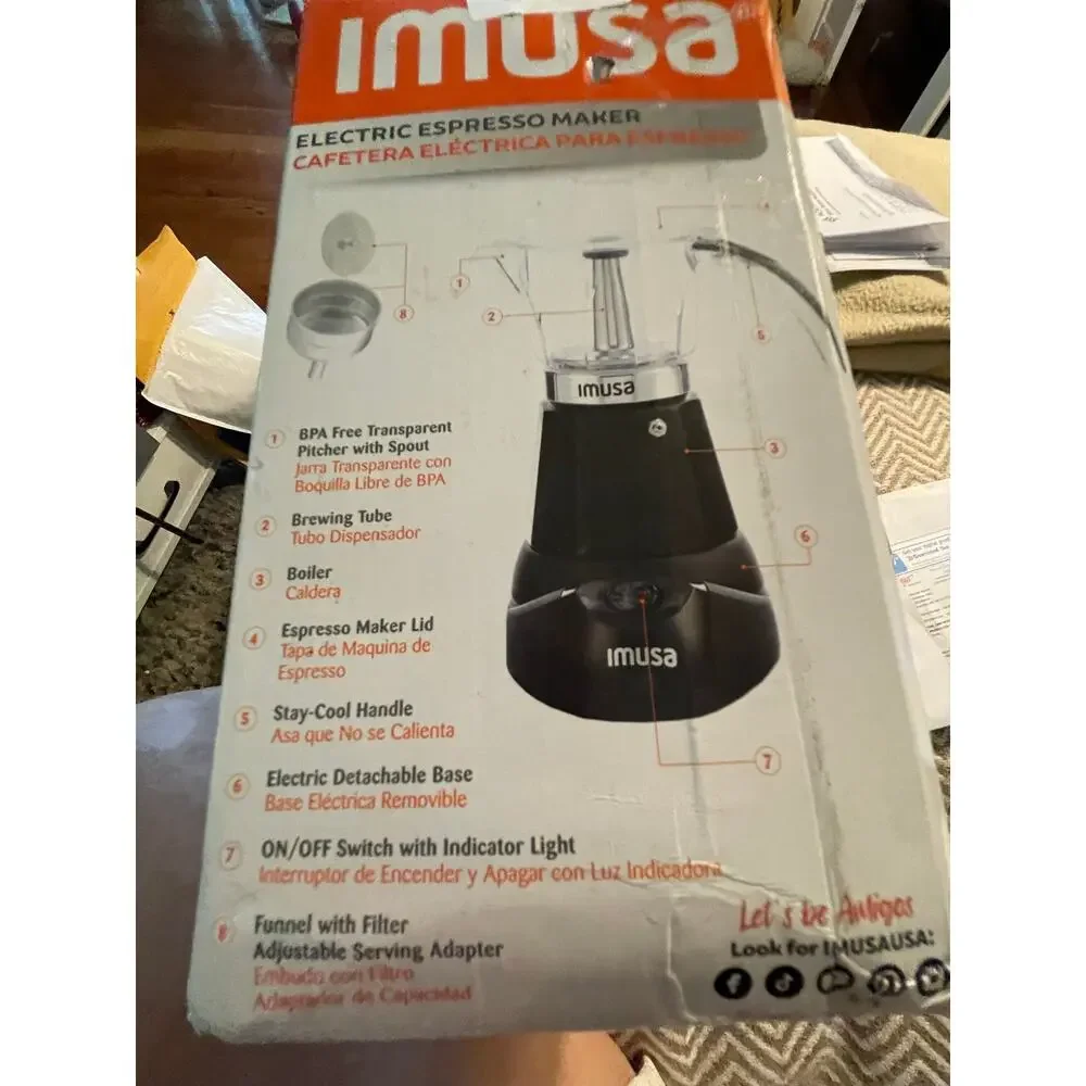 Imusa Aluminum Espresso Machine Color Black